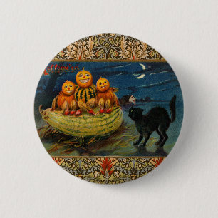 Halloween Party Black Cat Ronde Button 5,7 Cm