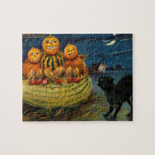 Halloween Party Black Cat Scary Pumpkins Legpuzzel