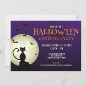Halloween Party Black Cat uitnodiging (Voorkant)