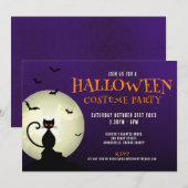 Halloween Party Black Cat uitnodiging (Voorkant / Achterkant)