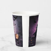 Halloween Party Black Cat Vampire Schattige Papieren Bekers (Rechts)