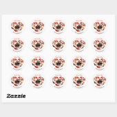 Halloween Party Black Cat Waterverf Whimsical Ronde Sticker (Vel)