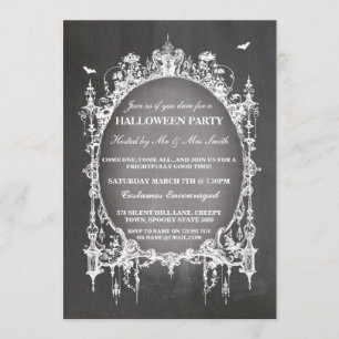 Halloween Party Black Gothic Spider Lijst Invite Kaart