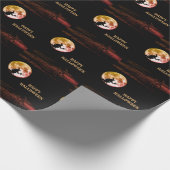 Halloween Party Black Night Volle Maan Eng Cadeaupapier (Hoek)