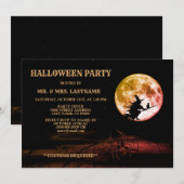 Halloween Party Black Night Volle Maan Eng Kaart (Voorkant / Achterkant)