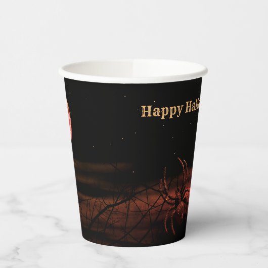 Halloween Party Black Night Volle Maan Eng Papieren Bekers (Links)