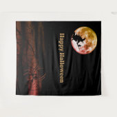 Halloween Party Black Night Volle Maan Eng Wandkleed (Voorkant (horizontaal))