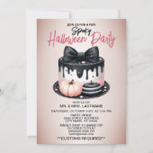 Halloween Party Black Pink Cake Treat Spooky Kaart (Voorkant)