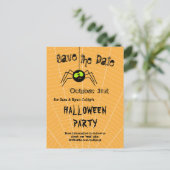 Halloween Party Black Spider Sinaasappel Bewaar de Aankondigingskaart (Staand voorkant)