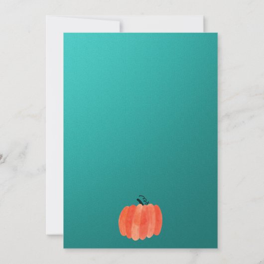 Halloween Party Blauwgroen en Groen Kaart (Achterkant)