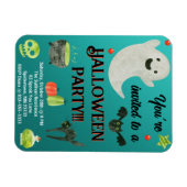 Halloween Party Blauwgroen en Groen Magneet (Horizontaal)