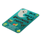 Halloween Party Blauwgroen en Groen Magneet (Linkerzijde)