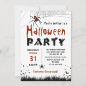 Halloween Party Bloody Spiders Costume Party Kaart (Voorkant)