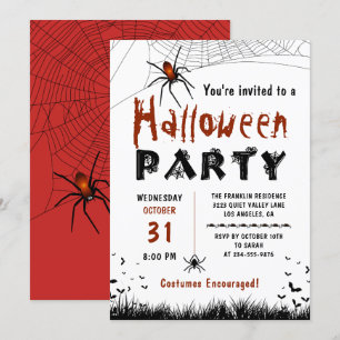 Halloween Party Bloody Spiders Costume Party Kaart