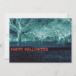 Halloween Party Blue Green Scheme enge Bossen Kaart