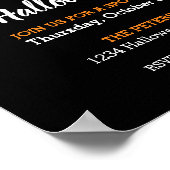 Halloween Party Boo Ghosts Black Uitnodiging Poster (Hoek)