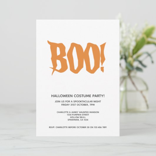 Halloween Party Boo Personalized Spooktacular Kaart (Staand voorkant)