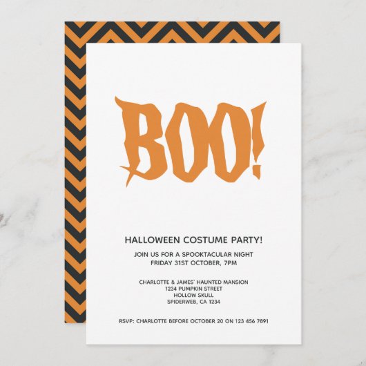Halloween Party Boo Personalized Spooktacular Kaart (Voorkant / Achterkant)