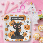 Halloween Party Bord – Schattigee zwarte kat perso (Feest)