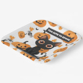 Halloween Party Bord – Schattigee zwarte kat perso (Gebogen)