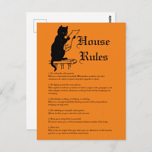 Halloween Party Briefkaart (Voorkant / Achterkant)