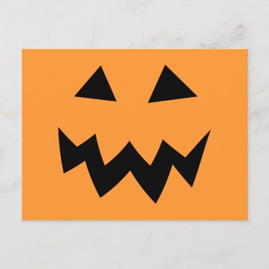 Halloween party briefkaarten | pompoenkop (Voorkant)