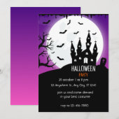 Halloween Party bright purple And Black Kaart (Voorkant / Achterkant)