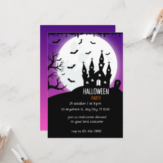 Halloween Party bright purple And Black Kaart