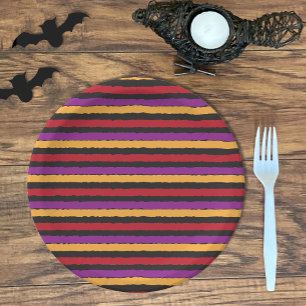 Halloween Party Bright Stripes Papieren Borden Bordje