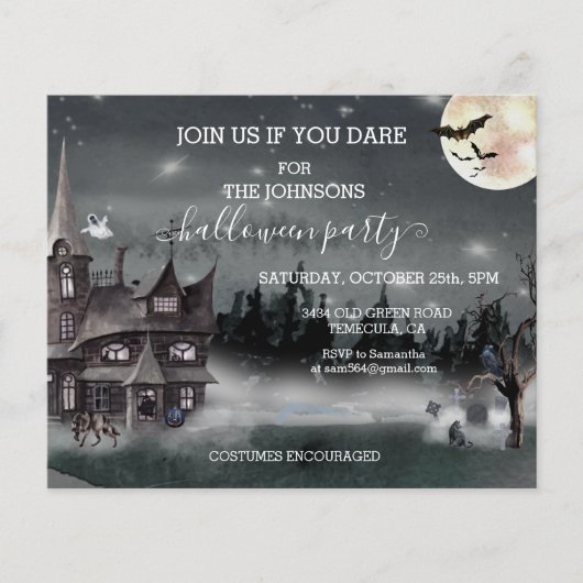 Halloween Party Budget Haunted house Waterverf (Voorkant)