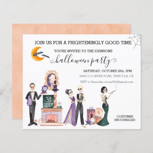 Halloween Party Budget Skeleton (Voorkant / Achterkant)