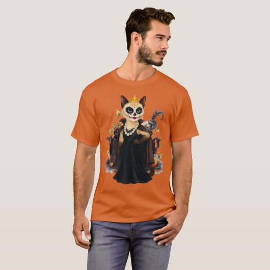 Halloween Party by Siamese Cat Witch T-shirt (Voorkant volledig)