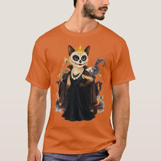 Halloween Party by Siamese Cat Witch T-shirt (Voorkant)