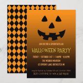 Halloween party call jack o' lantaarn face kaart (Voorkant / Achterkant)