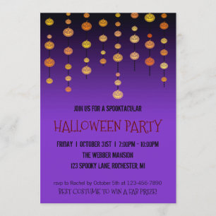 Halloween party call jack o' lantaarns strings kaart