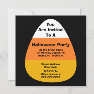 Halloween Party Candy Corn Invitation Kaart