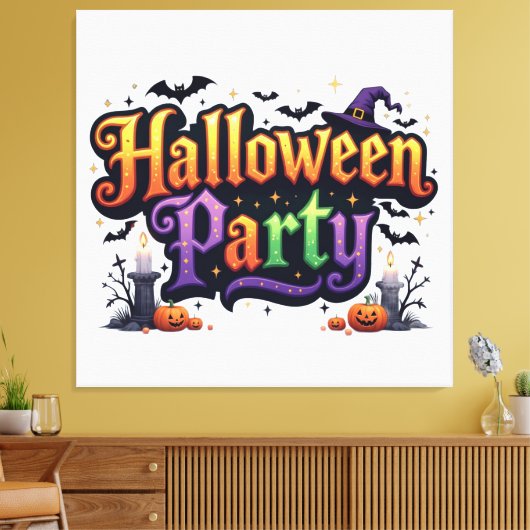 Halloween Party Canvas Afdruk (Insitu (Woonkamer))