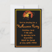Halloween Party Cat Pumpkin en Bats Kaart (Voorkant)