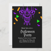 Halloween Party Chandelier Confetti Neon Kaart (Voorkant)