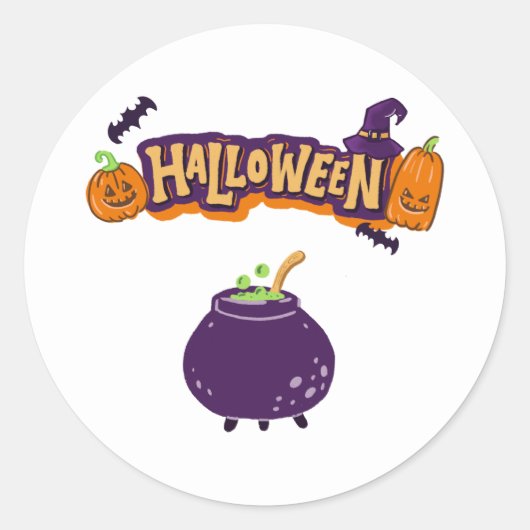 Halloween Party Collectie! Ronde Sticker (Voorkant)