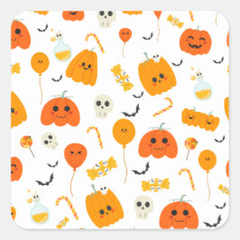 Halloween Party Collectie! Vierkante Sticker