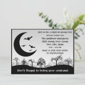 Halloween Party Costume Contest Black and White Kaart (Staand voorkant)