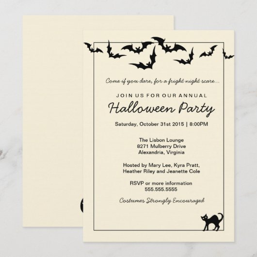 Halloween Party/Costume Party/Adult Holiday Kaart (Voorkant / Achterkant)