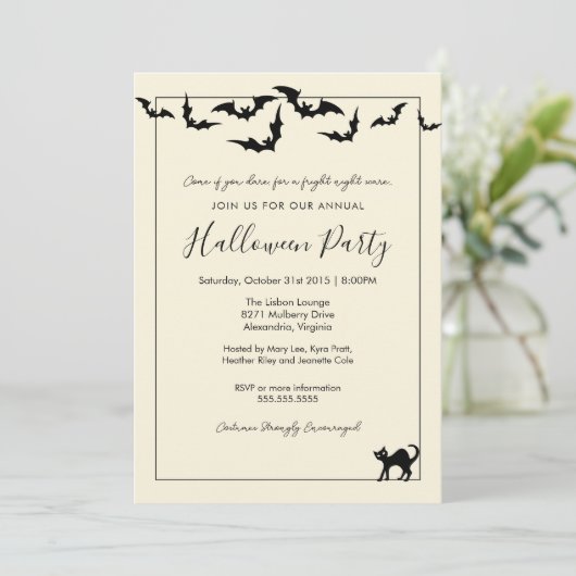 Halloween Party, Costume Party, Simple Halloween Kaart (Staand voorkant)