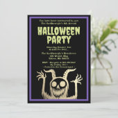 Halloween Party Creepy Demonic Monster Kaart (Staand voorkant)