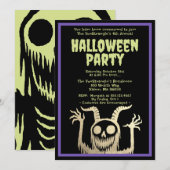 Halloween Party Creepy Demonic Monster Kaart (Voorkant / Achterkant)