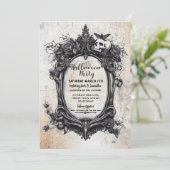 Halloween Party Creepy Lijst Gotische Verjaardag Kaart (Staand voorkant)