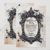 Halloween Party Creepy Lijst Gotische Verjaardag Kaart (Voorkant / Achterkant)