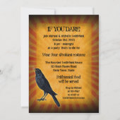 Halloween Party - Creepy Raven op Brain Custom Kaart (Achterkant)