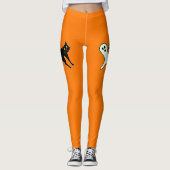 Halloween Party Creepy Scary Cat Cute Ghost Sinaas Leggings (Voorkant)